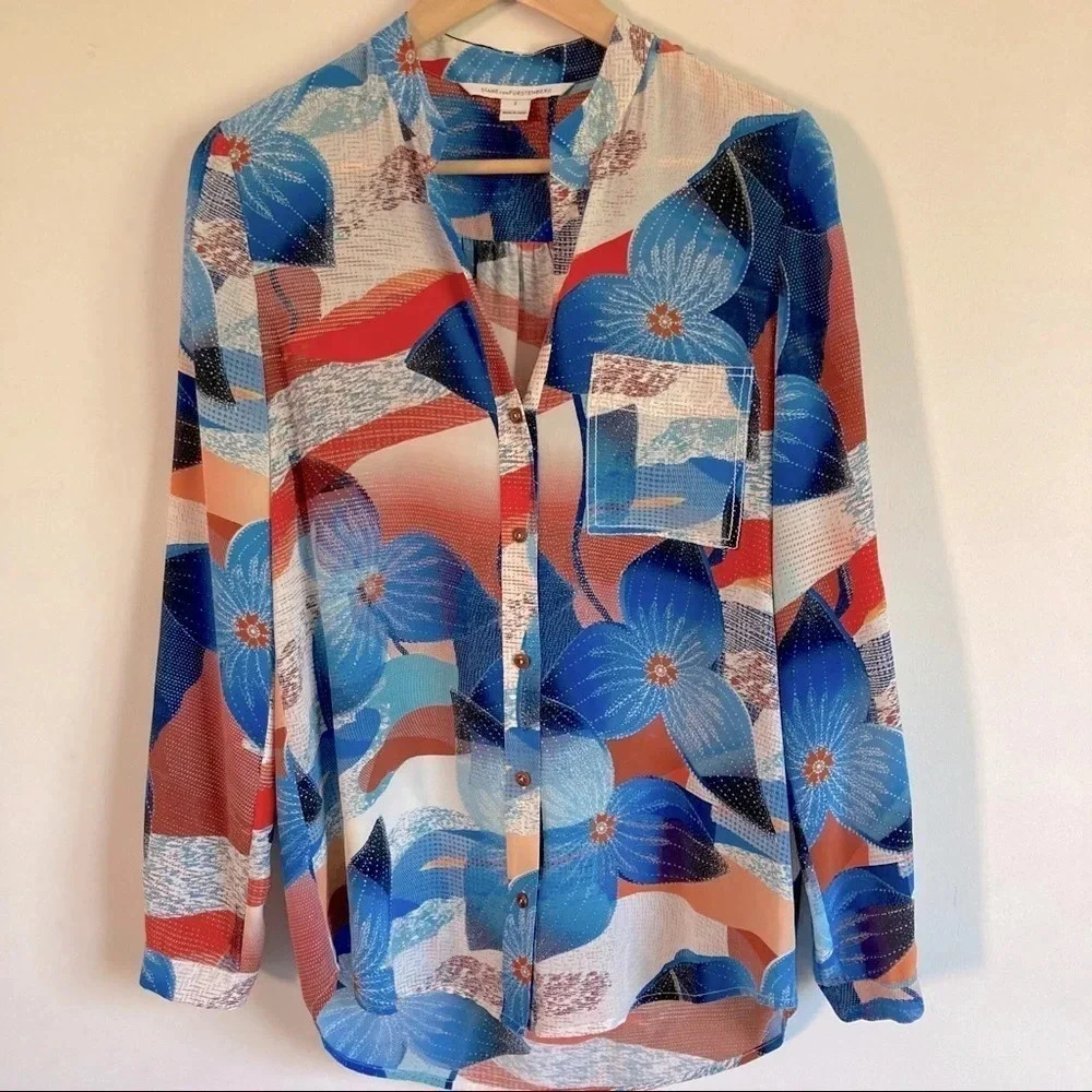 Diane von Furstenberg Gilmore Top Sz 2 100% silk